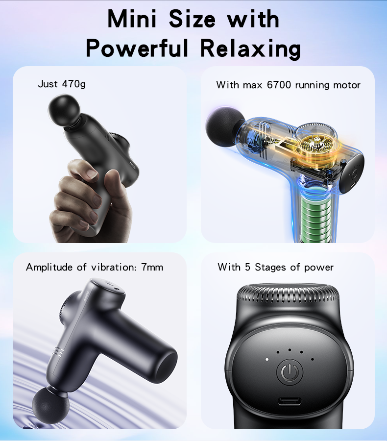 Yesido MG01 Rechargeable Deep-Tissue Massage Gun – 5 Speed
