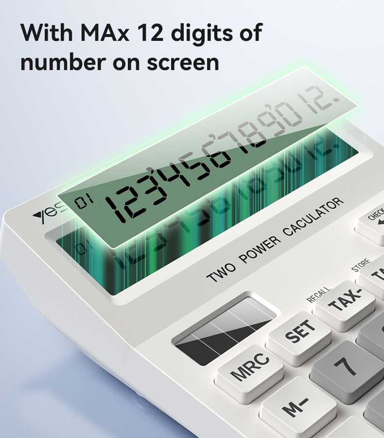 Yesido EC10 12-Digit Dual-Power Desktop Calculator with Check Function