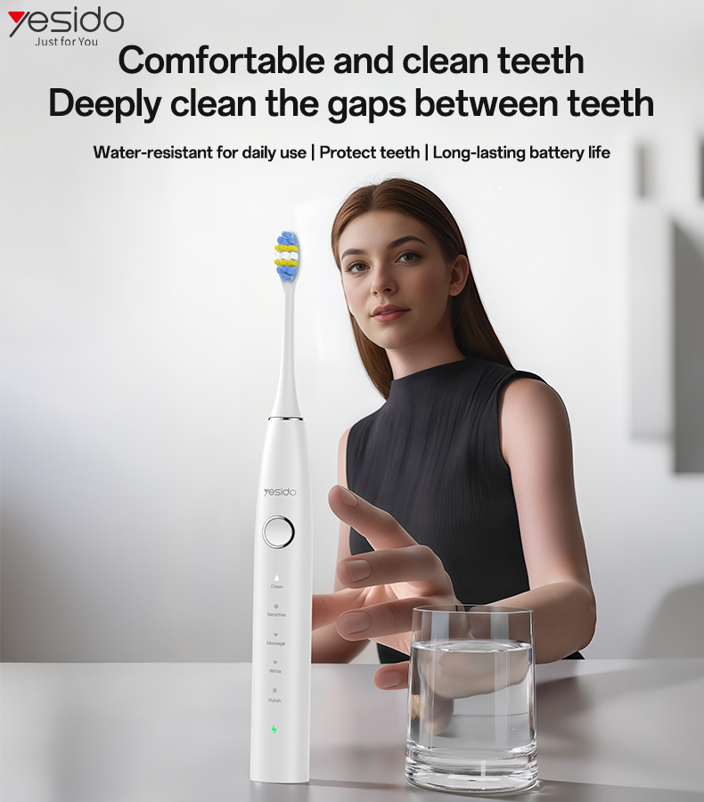 Yesido MG24 Rechargeable Sonic Electric Toothbrush with 5 Cleaning Modes
