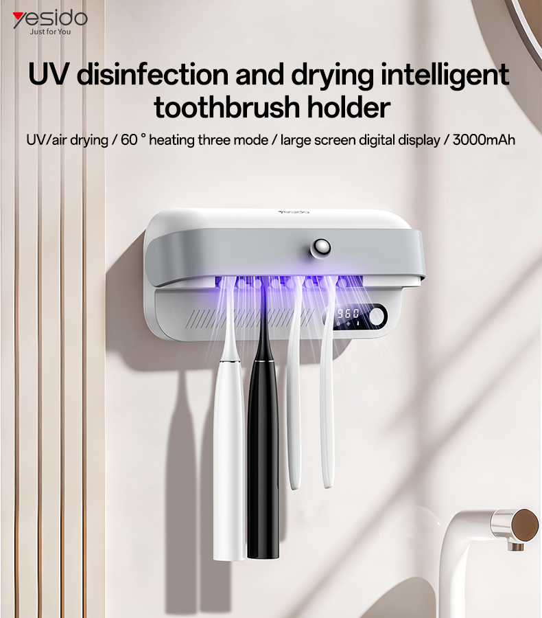 Yesido MG32 UV Toothbrush Steriliser and Dryer Holder – 4 Slot
