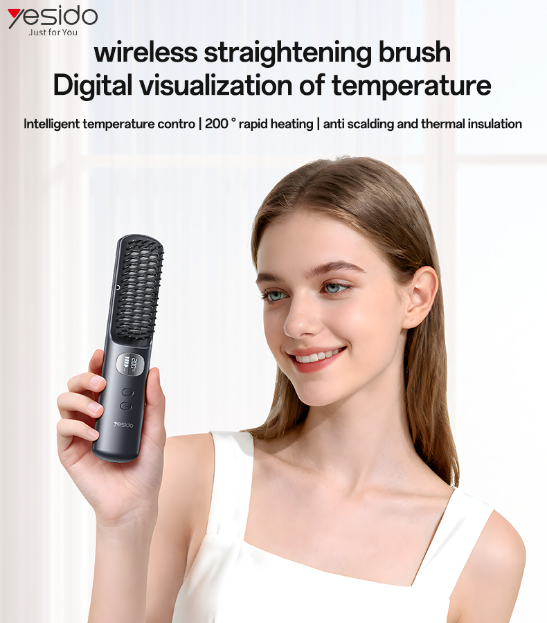 Yesido MG23 Cordless Hair Straightener Comb with Digital Display