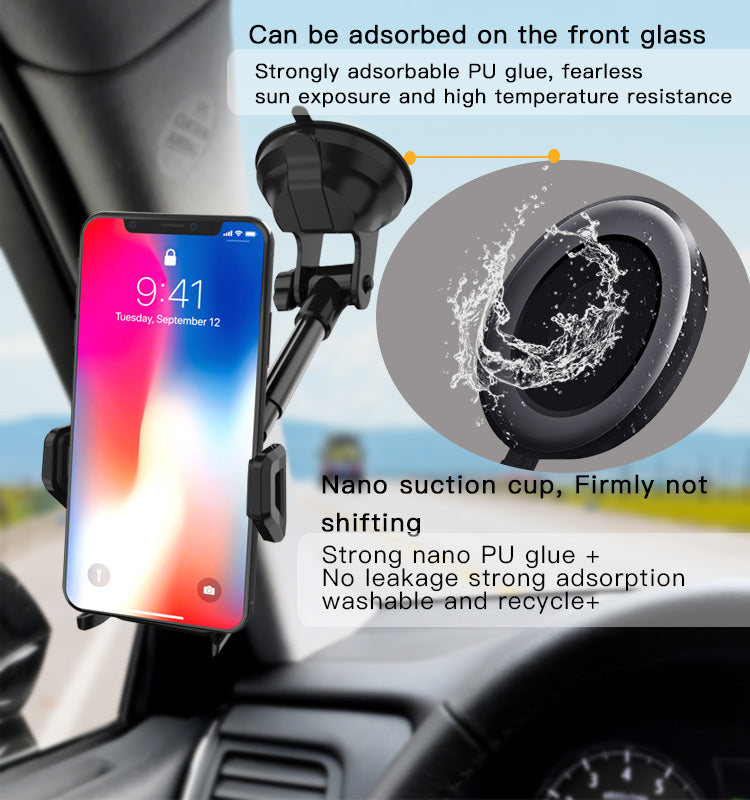 Yesido C40 360° Telescopic Suction-Cup Car Phone Holder for 4–7″ Phones