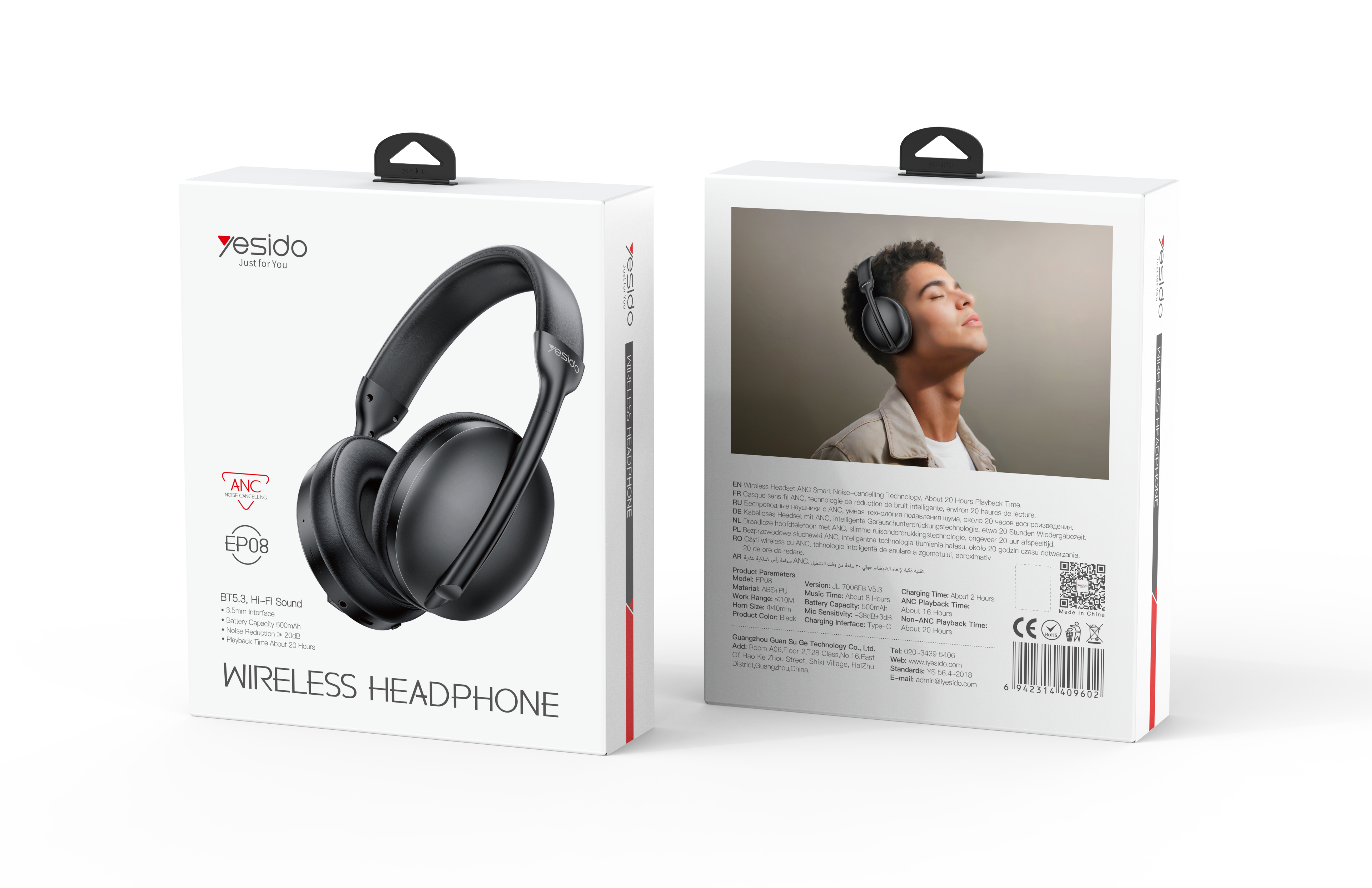 Yesido EP08 Wireless Over-Ear ANC Headphone