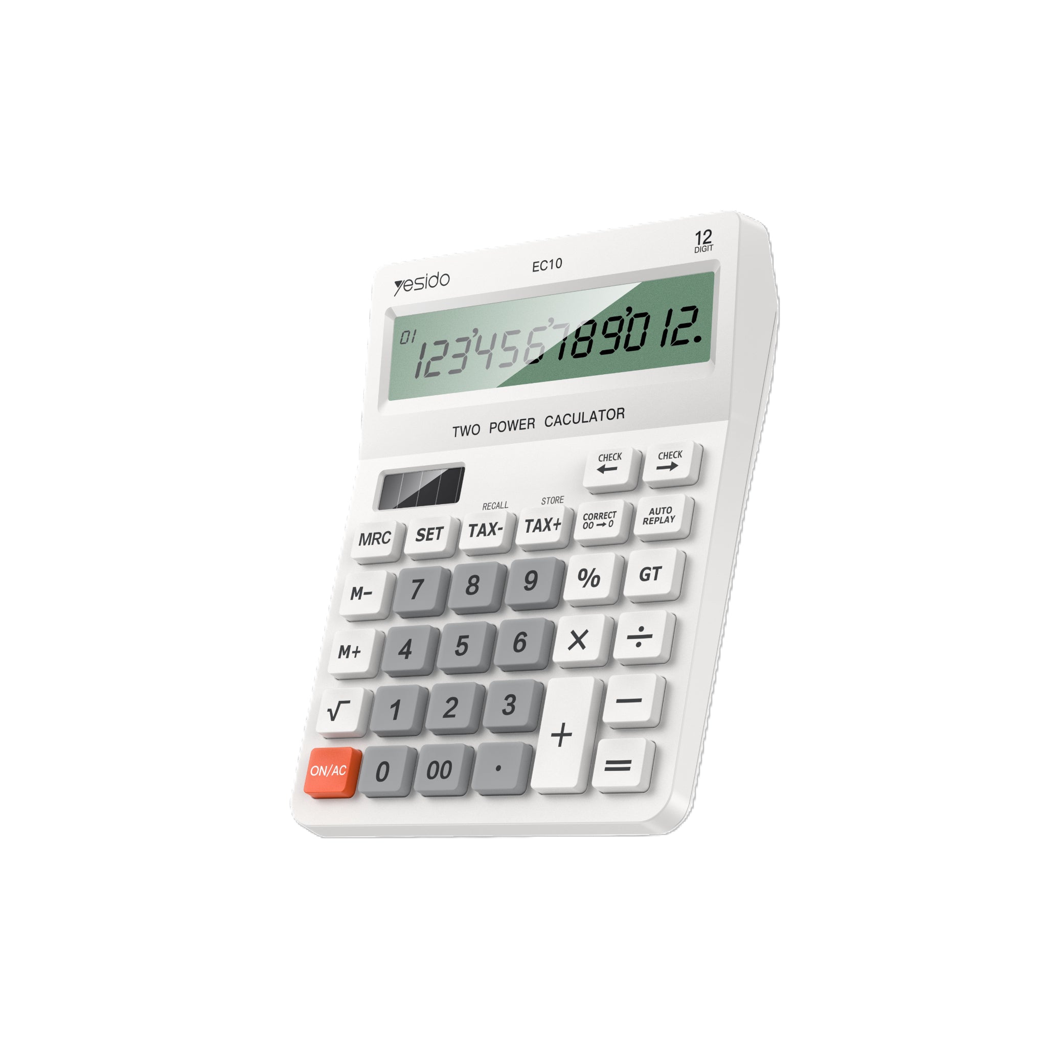 Yesido EC10 12-Digit Dual-Power Desktop Calculator with Check Function