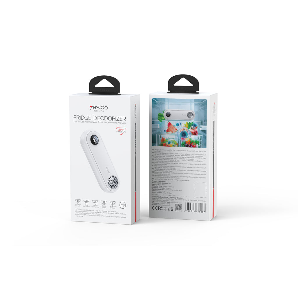 Yesido EC33 Rechargeable Fridge Deodoriser with Three Modes and Digital Display
