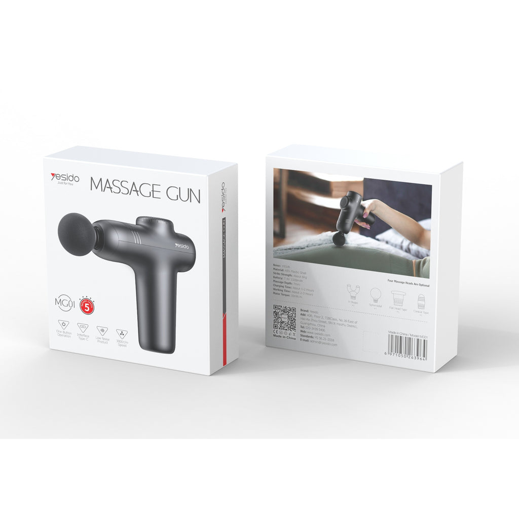 Yesido MG01 Rechargeable Deep-Tissue Massage Gun – 5 Speed
