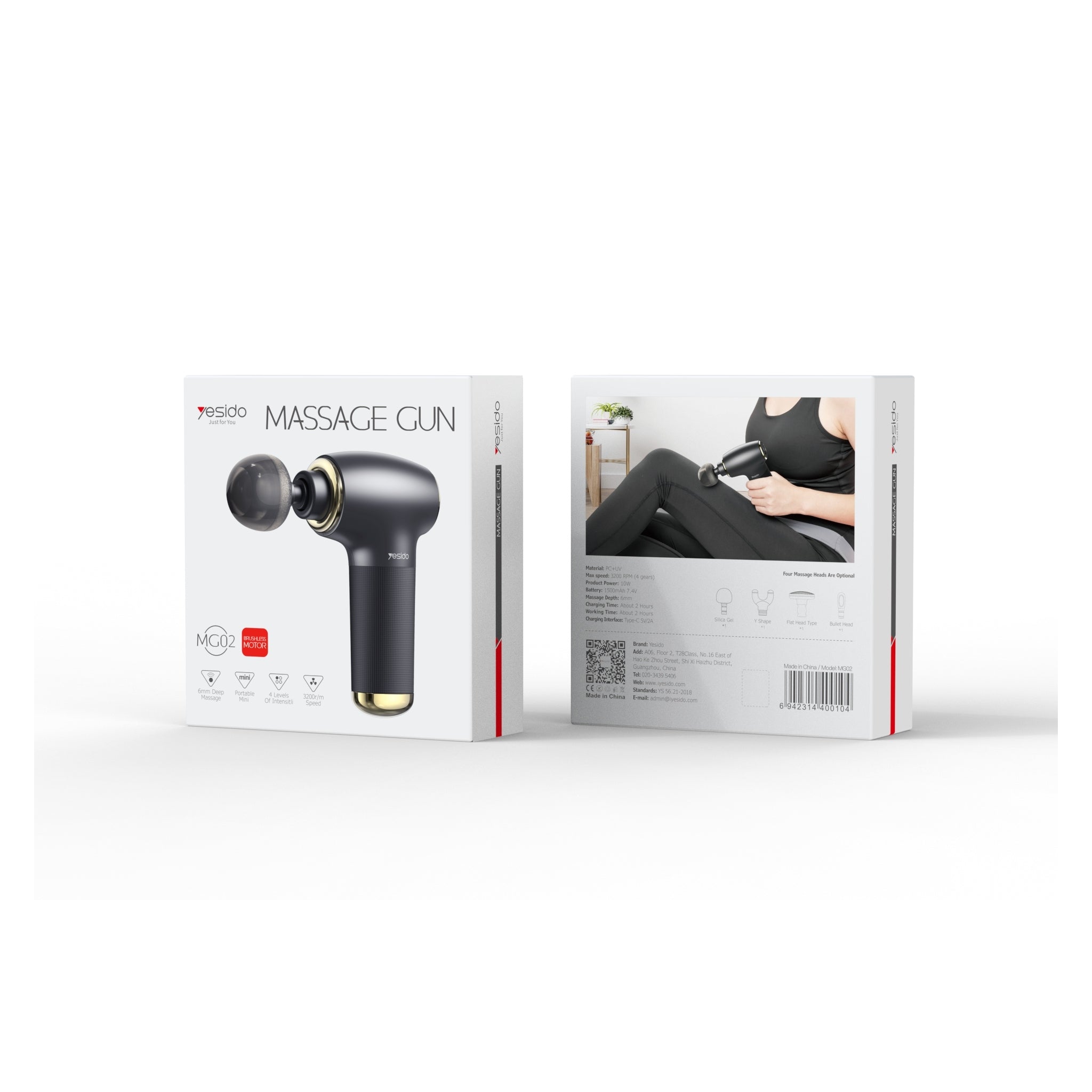 Yesido MG02 Mini Brushless Motor Massage Gun – 4 Speed